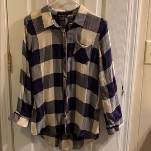 Plaid tunic button up